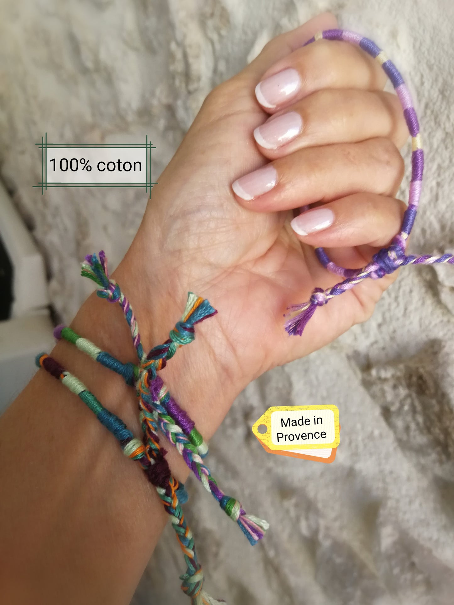 Bracelet tissé en coton modèle Provence