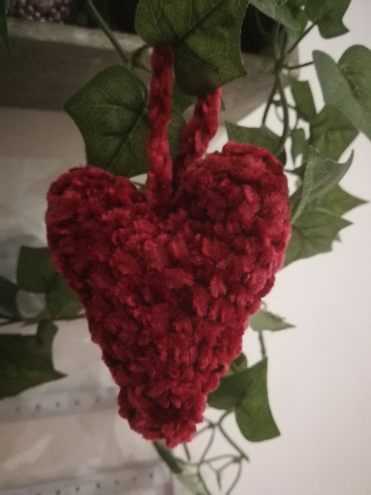 Crochet coeur rouge à suspendre
