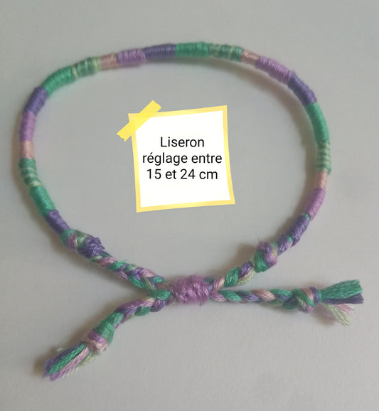 Bracelet tissé coton modèle liseron